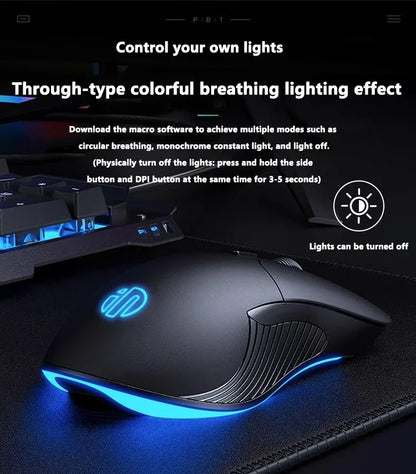 INPHIC B2 USB Wired Mouse, Silent Office Gaming Mouse for PC and Laptops
