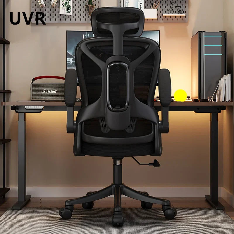 Chaise de bureau UVR réglable, pivotante, en maille, pour ordinateur, design ergonomique, inclinable, pour la maison, pour le chef, pour le jeu
