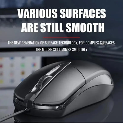 USB Optical Wired Mouse Laptop Home Office Mouse Anti Slip Roller 3D 1200DPI Game Mouse Computer Accessories For PC Desktop