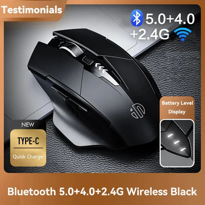 INPHIC F1 2.4G Wireless Mouse, 500mAh Ergonomic Rechargeable, Power Display, Office Home Silent Laptop Desktop Computer Universal