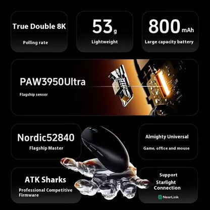 ATK Dragonfly A9 SE Plus Pro Max Ultra Wireless Gaming Mouse NearLink Ultra-lightweight Tri-mode Dual 8K Ergonomic E-sports Mouse