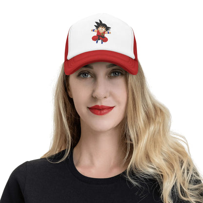 Adult Kid Goku Japanese Anime Trucker Cap Mesh Baseball Caps Dragon Ball Dad Hat Trucker Worker Cap Breathable Dad Hat Washable