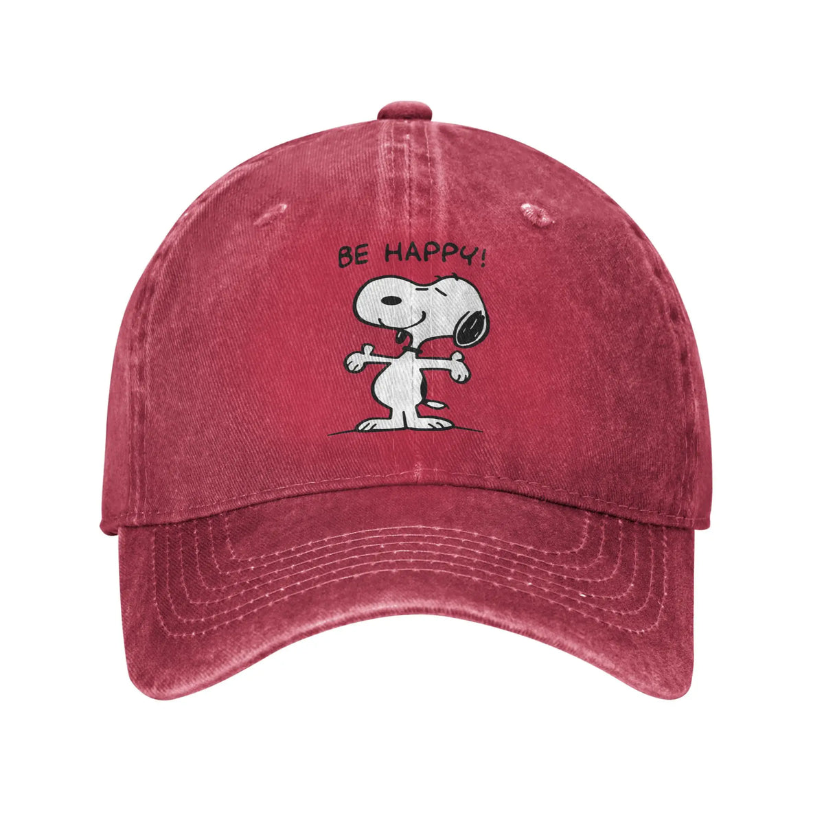 Sleeping Snoopy-baseballkepsar, avslappnad stil, tvättad look, snapback-keps, unisex, utomhus, sommar, justerbar keps