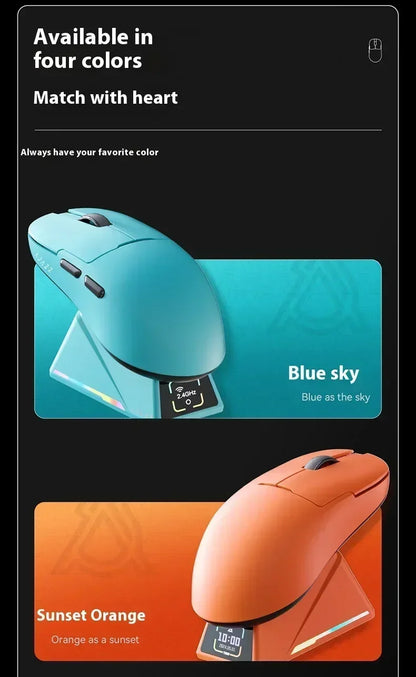AJAZZ AJ159 APEX Mouse Tri Mode Wireless 8K PAW3950 Sensor Low Latency Gaming Mouse Charge Base Customize Lightweight PC Gamer