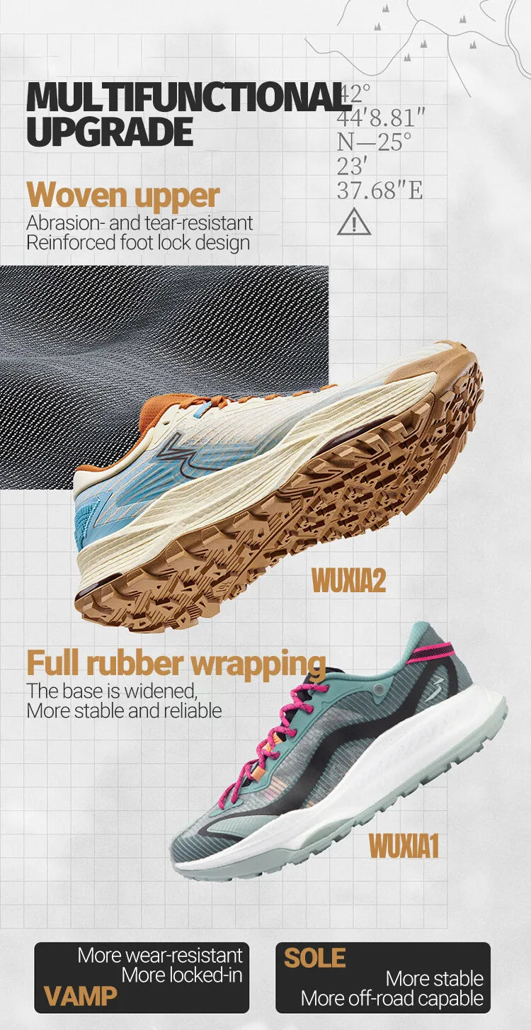 361 Degrees WUXIA 2.0 Lightweight Soft Airy Rebound Cushioning Non-Slip Outdoor Hiking Versatile Sneaker Male 672542201