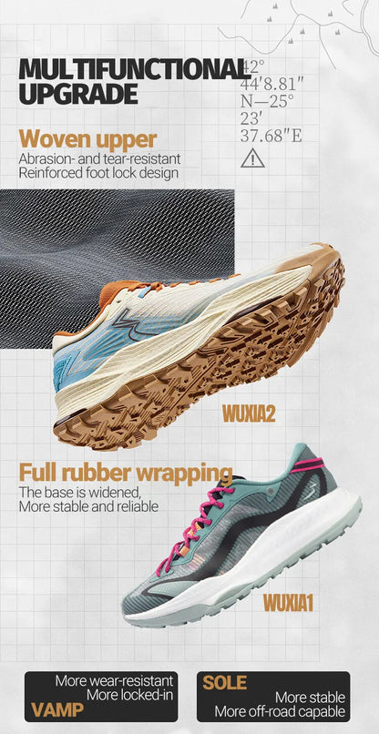 361 Degrees WUXIA 2.0 Lightweight Soft Airy Rebound Cushioning Non-Slip Outdoor Hiking Versatile Sneaker Male 672542201