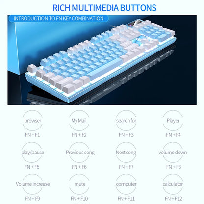 Kabelgebundene USB-Gaming-Tastatur mit Hintergrundbeleuchtung, 104-Tasten-Gamer-Tastatur für Computer/Laptop/PC, ergonomisches Design, Office-Gaming-Zubehör
