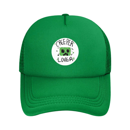 Adult Creepers Zombie Hostile Mob Character Trucker Cap Mesh Baseball Caps Polyester Hat Sun Caps Adjustable Golf Hats Summer