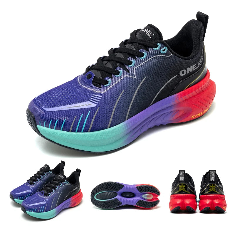 ONEMIX Nuove scarpe da corsa ammortizzate da uomo, adatte a corridori esperti, con lacci, sportive, da donna, antiscivolo, da esterno, da atletica, sneakers da uomo