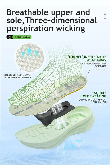 Onemix New Original Men Running Sports Shoes Shock Absorption Soft Lightweight Breathable Mesh Non-slip Cushioning Sneakers