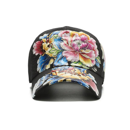 Spring/Summer Quick Drying Baseball Cap Men's And Women's Outdoor Beach Camping Sun Hat Printed Chinese Style Flower Sun HatB149