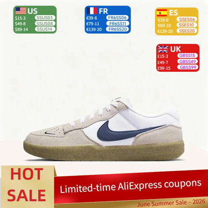 Nike SB Force 58 Padded Breathable Durable Premium Low-Top Skate Shoes Unisex Grey White Blue CZ2959-100