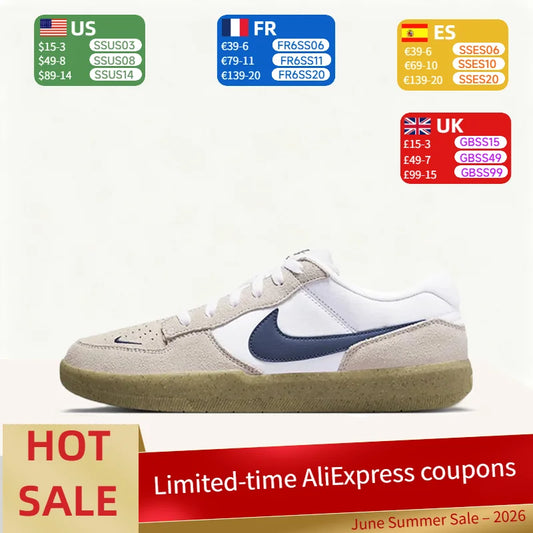 „Nike SB Force 58“ paminkštinti, kvėpuojantys, patvarūs, aukščiausios kokybės žemi riedlentininkų bateliai, unisex, pilkos, baltos ir mėlynos spalvų, CZ2959-100