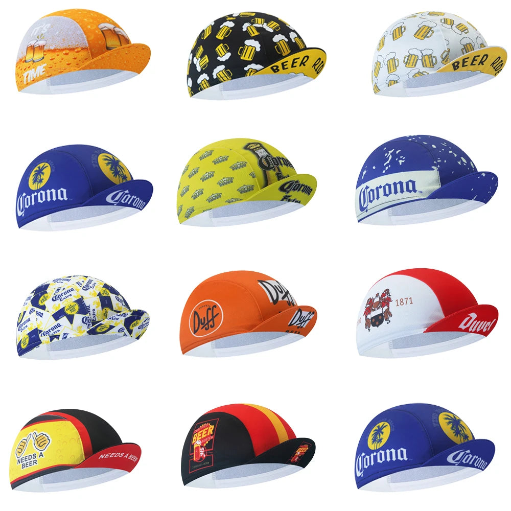 Czapka rowerowa z motywem piwa – czapka sportowa na świeżym powietrzu – czapki rowerowe dla drużyn – oddychająca – ochrona przed słońcem – unisex