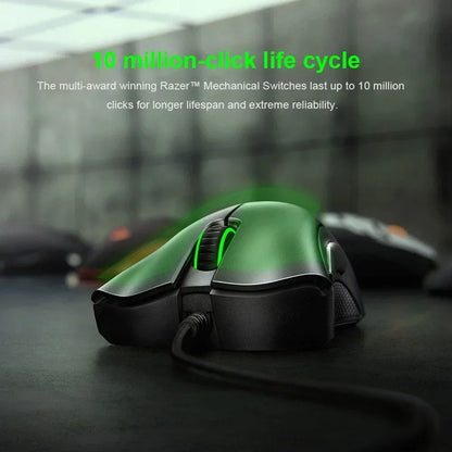 Original Razer DeathAdder Essential Wired Gaming Mouse 6400DPI Optical Sensor 5 Independent Buttons for Laptop PC Gamer