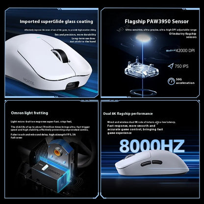 MCHOSE M7 Ultra ergonomska gaming miška PAW3950 Super Sensor TOPSPEED 8000Hz frekvenca poročanja, lahka zasnova, Realtek Master Mice