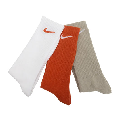 Nike (Nike) Men's and Women's Socks, Breathable, Sweat-Absorbent Sports Socks, Basketball Socks, Fashionable and Versatile Casual Socks (3 Pairs) Sx7676-902