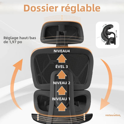 Ergonomic Office Chair Lumbar Support & Neck Pillow Soft Padded Armrests Breathable Mesh Multi-Position Height Adjustment Comfort