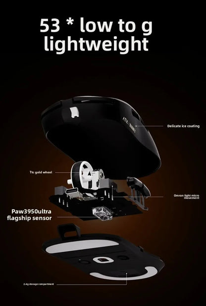 ATK Dragonfly A9 Wireless Bluetooth Mouse Gaming Ergonomic Design Fast Response PAW3950 Ultra 800mAh Lightweight 8KHz Esports