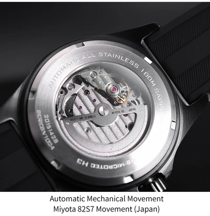 Yelang V1024 Men's Brand Watches 44mm Japan Miyota 82S7 Automatic Mechanical Movement Luminous Men's 100m Waterproof Business Watch