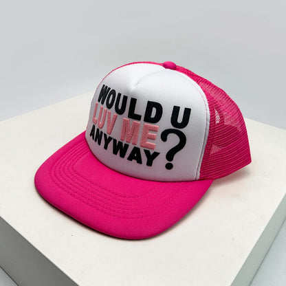 New Unisex Color Block Printed Letter Embroidery Baseball Hats Hip Hop Breathable Mesh Sunshade Street Trucker Caps Versatile