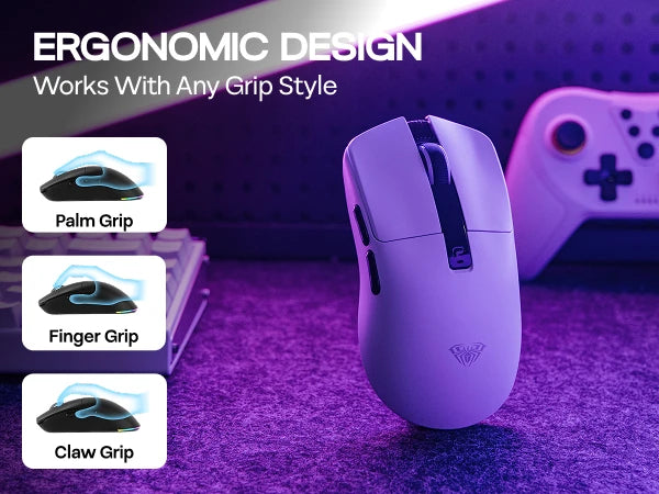 AULA SC590 PRO Wireless Gaming Mouse, Tri-Mode Bluetooth, 2.4GHz & Wired Gaming Mouse, 20000 DPI PAW3311 Sensor, 1000Hz Polling Rate RGB Gaming Mouse