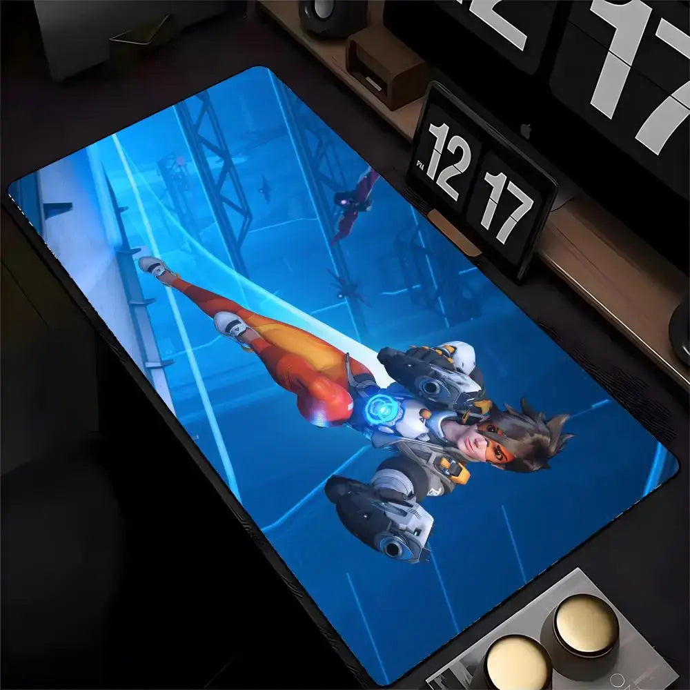 Overwatch Genji Mouse Pad Mousepad HD Printing Computer Gamers Locking Edge Non-slip Mouse Pad XXL90x40cm Keyboard PC Desk Pad