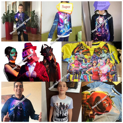 Children's Clothing Fortnite Cosplay Hoodie Sweatshirt Battle Ikonik Man Sleeve Costume Christmas Pullover Stress Shirt Clothes