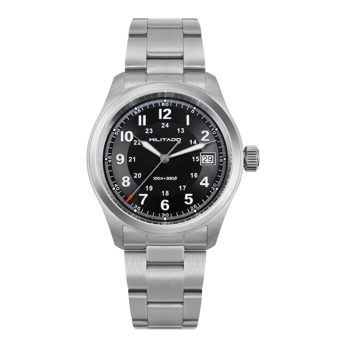 Militado ML08 Quartz Watch Ronda 515 Movement Domed Sapphire Wristwatch BGW9 Luminous 10Bar Waterproof 38mm Men Watches