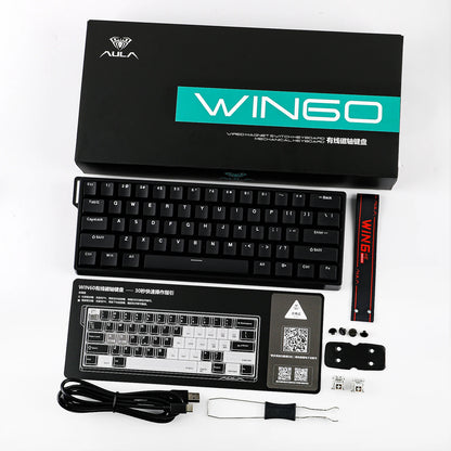AULA WIN60 HE/WIN60 HE MAX 60% Tastiera meccanica cablata con struttura Tray-Mount hot-swap e switch magnetici Hall Effect