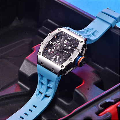 2026 New PAGANI DESIGN Men's Quartz Watches VH65 Movt Skeleton Dial 100M Waterproof Sport Rectangle Sapphire Glass Watch for Men
