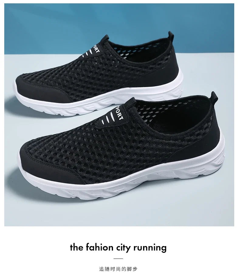 YRZL Lightweight Men's Casual Shoes, Breathable Slip-On Male Casual Sneakers, Anti-Slip Men's Flats, Outdoor Walking Shoes Size 39-46