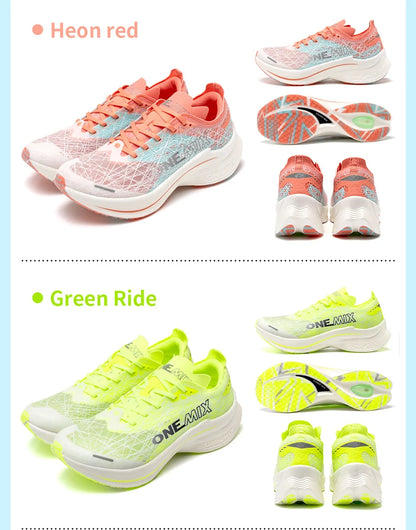 ONEMIX Carbon Plate Running Shoes for Men Shock Absorption Ultra-light Sports Shoes Rebound Outdoor Women Marathon Sneakers
