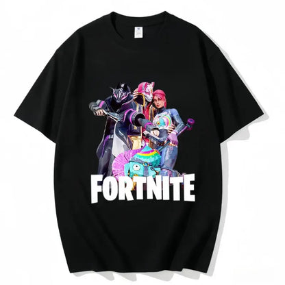 „Fortnite“ apvalios iškirptės marškinėliai, unisex suaugusiesiems, žaidimo šokių stiliaus, nauji, iš grynos medvilnės, trumpomis rankovėmis, puikiai tinka kasdienai ir atostogoms