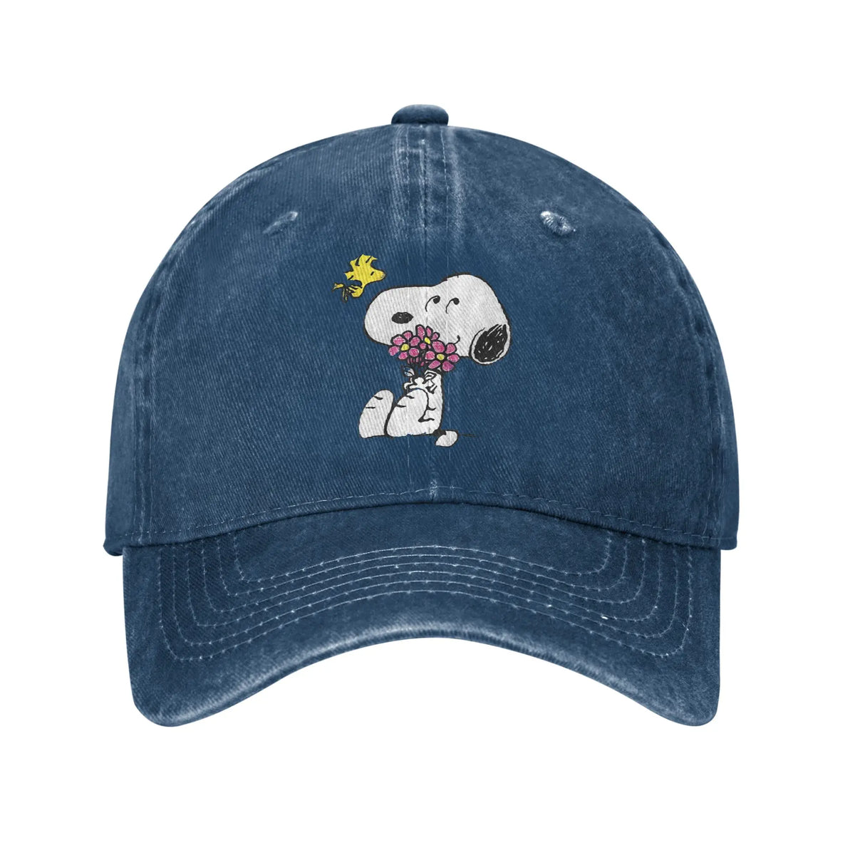 Sleeping Snoopy-baseballkepsar, avslappnad stil, tvättad look, snapback-keps, unisex, utomhus, sommar, justerbar keps