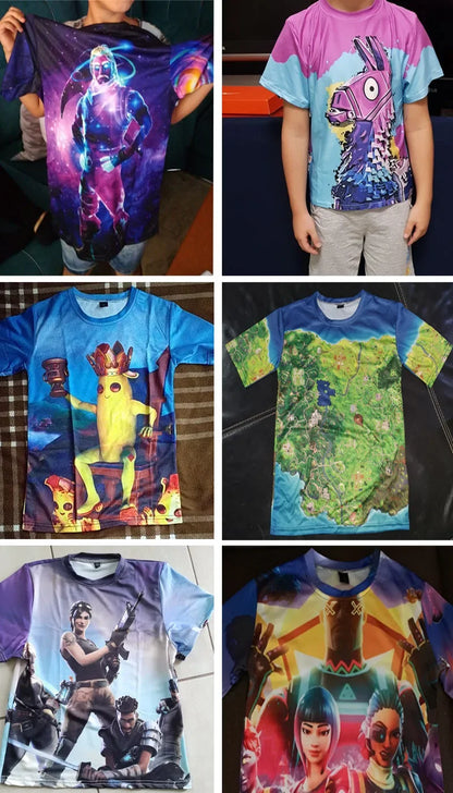 Czerwony Jade Fortnite Anime Battle Royale 3D T-shirt dla mężczyzn, kobiet i dzieci – T-shirt Pelly, prezent urodzinowy dla dziewczynek i chłopców