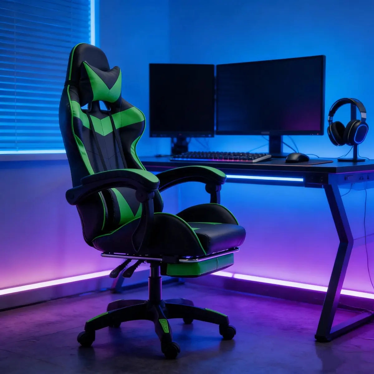 Gaming Chair Gaming Armchair Height Adjustable Office Chair with Adjustable Reclining Function with Cat Ears and Pillows