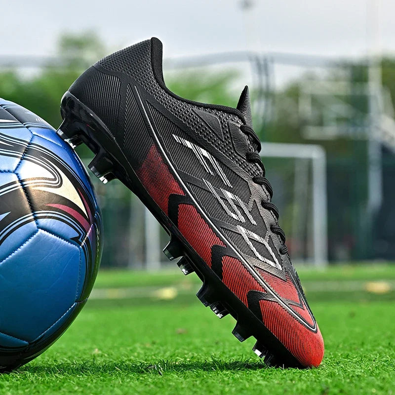Chaussures de football FG/TF populaires, crampons de football unisexes à tige basse, baskets de football pour terrain, crampons d'entraînement rapides, crampons antidérapants à pointes longues