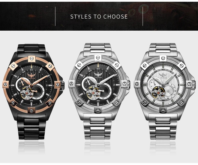 Yelang V1024 Men's Brand Watches 44mm Japan Miyota 82S7 Automatic Mechanical Movement Luminous Men's 100m Waterproof Business Watch