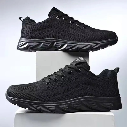 Sportssko til mænd til løb og jogging – afslappede sneakers til udendørs brug med snørebånd, åndbart mesh, lette tennissko til gåture, størrelse 39-46