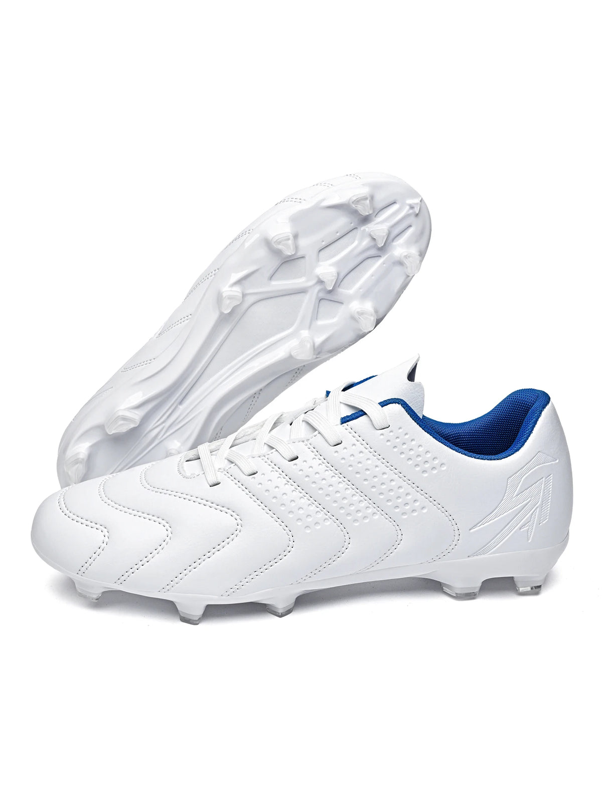 Chaussures de football AG/FG spécifiques à l'entraînement, tige en PU respirante, semelle en TPU résistante à l'abrasion, motif de crampons optimisé pour une agilité accrue