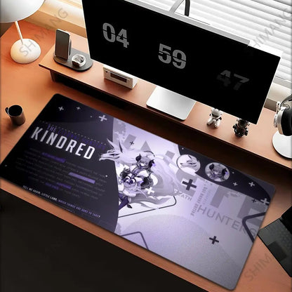 League of Legends Kindred Mouse Pad Μεγάλο Mousepad για Gaming Υπολογιστής Anime Κορίτσι Ταπί Γραφείου Αξεσουάρ Laptop Gamer XXL Τάπητας Πληκτρολογίου