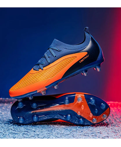 Neue Herren-Fußballschuhe für draußen, atmungsaktive Fußballschuhe für Erwachsene mit rutschfester Sohle, lange Stollen, Sportschuhe für Training, Jungen und Spiel, komfortabel