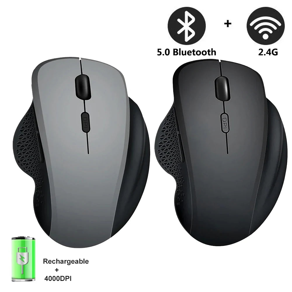 Wireless Mouse Rechargeable Bluetooth Mouse 4000DPI Silent Mice 2.4G USB Gaming Receiver for MacBook PC Laptop Accessories