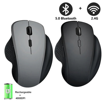 Wireless Mouse Rechargeable Bluetooth Mouse 4000DPI Silent Mice 2.4G USB Gaming Receiver for MacBook PC Laptop Accessories