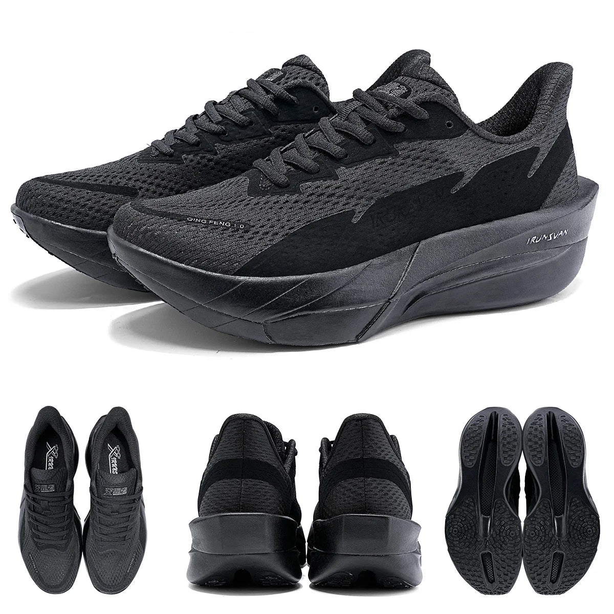 IRUNSVAN Carbonfaser-Sneaker – Laufschuhe für Anfänger und Fortgeschrittene – atmungsaktiv und bequem – Trainingsschuhe mit dicker Sohle – Unisex 130