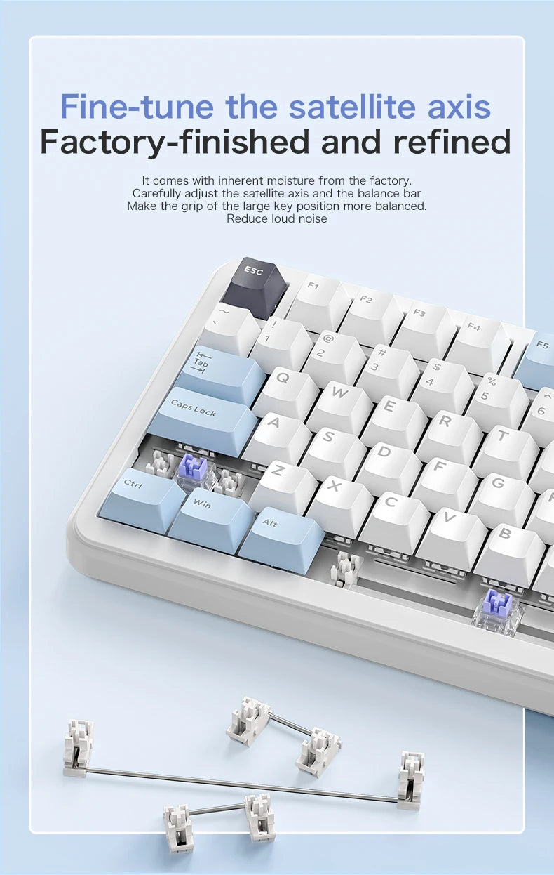 Teclado mecânico F75 FREEWOLF * AULA F75 Bluetooth de três modos, dedicado a gaming e utilização em escritório