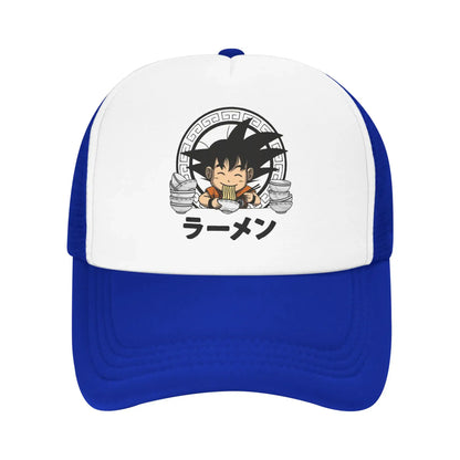 Goku Kid Ramen Dragon Ball Trucker Hat Men Women Vintage Anime Manga Hats Sports Cap Adjustable Polyester Baseball Caps Summer, Produit gaming premium Fraquane, produits de luxe