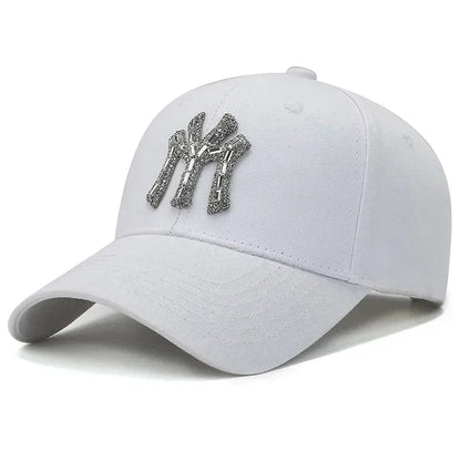 MY Rhinestone-kasket til kvinder – forår og efterår – streetwear, casual, udendørs, Duck Tongue-kasket, mode, alsidig baseballkasket, solskærm