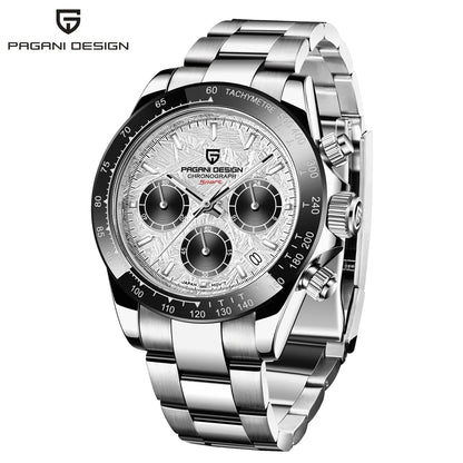 Montre pour homme PAGANI DESIGN – Modèle à cadrans colorés, montre-bracelet à quartz de luxe, chronographe équipé d'un mouvement